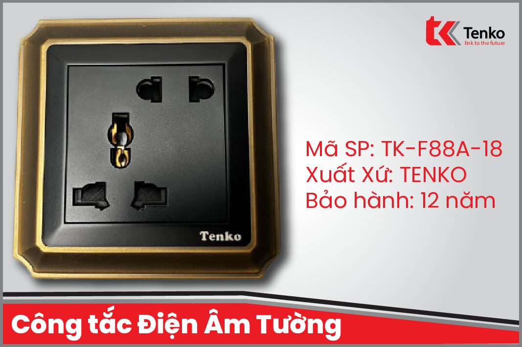 Công tắc Điện Âm Tường Viền đồng | TK-F88A-18