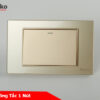 Công Tắc 1 Nút Mặt Chữ Nhật Kính Cường Lực Vàng TENKO TK-C18-01