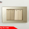 Công Tắc 4 Nút Mặt Kính Cường Lực Vàng TENKO TK-C18-04