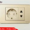 Ổ cắm chuẩn Đức + ổ cắm 2 chấu TK-C9-059