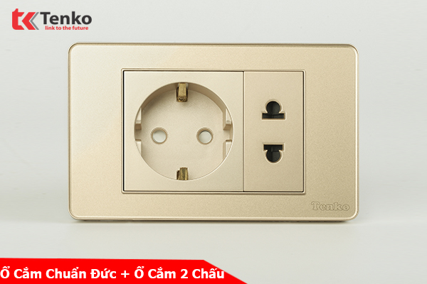 Ổ Cắm Âm Tường Cao Cấp TENKO TK-C9-059 Vàng