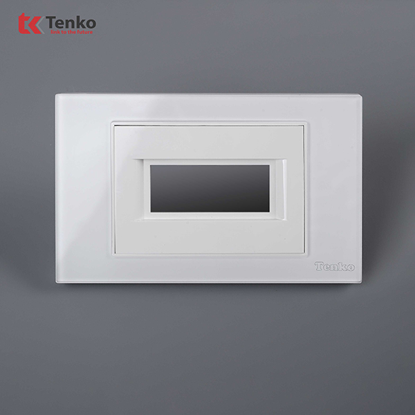 Mặt Át Đơn + Gông Tenko Mặt Kính Cường Lực Tenko TK-C18-A-AD Trắng