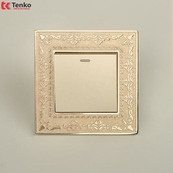 Công Tắc 1 Nút Mặt Vuông Tân Cổ Điển Tenko TK-F88-01