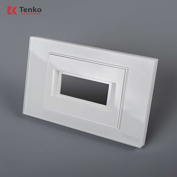 Mặt Át Đơn + Gông Tenko Mặt Kính Cường Lực Tenko TK-C18-A-AD Trắng