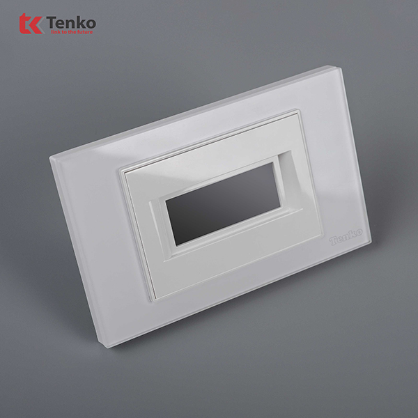 Mặt Át Đơn + Gông Tenko Mặt Kính Cường Lực Tenko TK-C18-A-AD Trắng