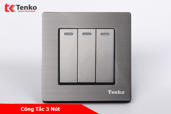 Công Tắc Điện Âm Tường 3 Nút TENKO TK-F71B-03