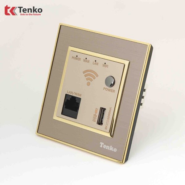 Ổ Wifi Âm Tường Mặt Nhôm Phay Tenko TK-F66-B9-69 Vàng
