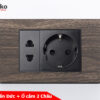 Ổ cắm chuẩn Đức + ổ cắm 2 chấu TK-C6A-059