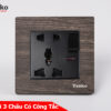 Ổ cắm đôi 3 chấu có công tắc