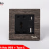 Ổ cắm đôi kèm USB +type C