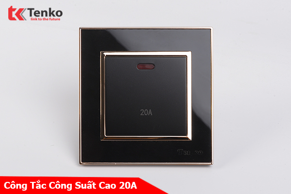 Công Tắc Công Suất Cao 20A Mặt Vuông Nhựa Đen Tenko TK-F66-87