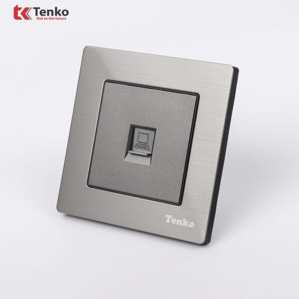 Ổ cắm mạng LAN Mặt Nhôm Phay Tenko TK-F71B-50 Xám Bóng