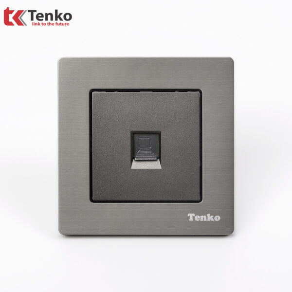 Ổ cắm mạng LAN Mặt Nhôm Phay Tenko TK-F71B-50 Xám Bóng