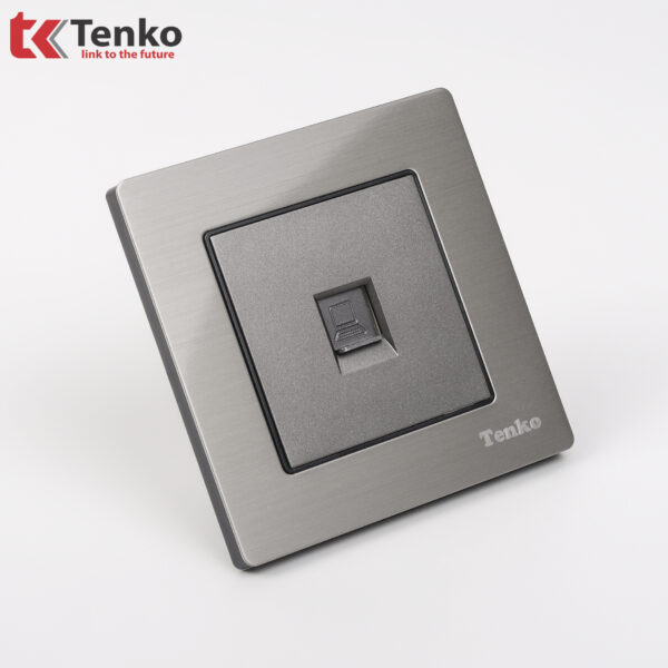 Ổ cắm mạng LAN Mặt Nhôm Phay Tenko TK-F71B-50 Xám Bóng