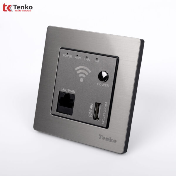 Ổ Wifi âm tường Mặt Nhôm Phay Tenko TK-F71B-69 Xám Bóng