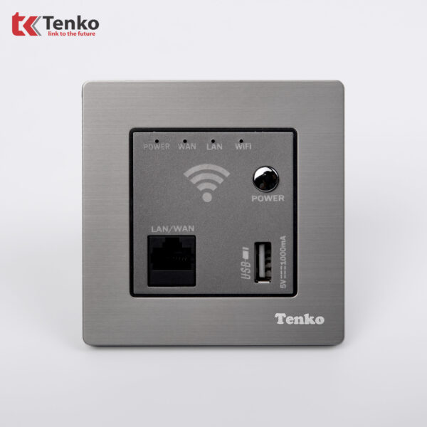 Ổ Wifi âm tường Mặt Nhôm Phay Tenko TK-F71B-69 Xám Bóng