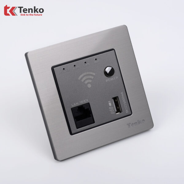 Ổ Wifi âm tường Mặt Nhôm Phay Tenko TK-F71B-69 Xám Bóng