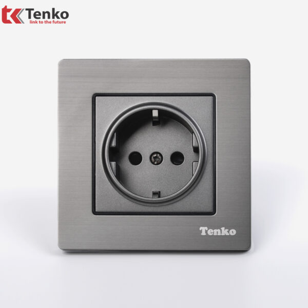 Ổ Cắm Điện Chống Giật Âm Tường Chuẩn Đức Mặt Kim Loại Sang Trọng TK-F71-B-20