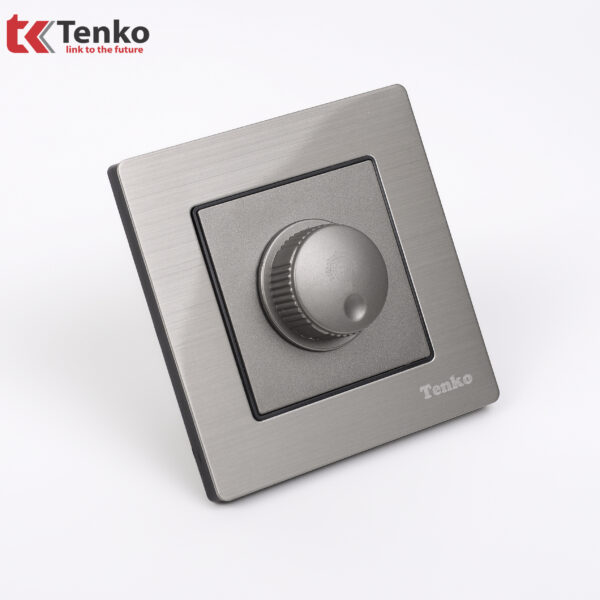 Chiết áp đèn 300W Mặt Nhôm Phay Tenko TK-F71B-61 Xám Bóng