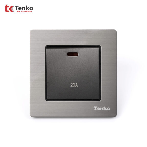 Công tắc công suất cao 20A Mặt Nhôm Phay Tenko TK-F71B-87 Xám Bóng