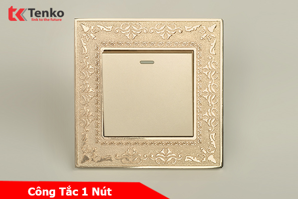 Công Tắc 1 Nút Mặt Vuông Tân Cổ Điển Tenko TK-F88-01