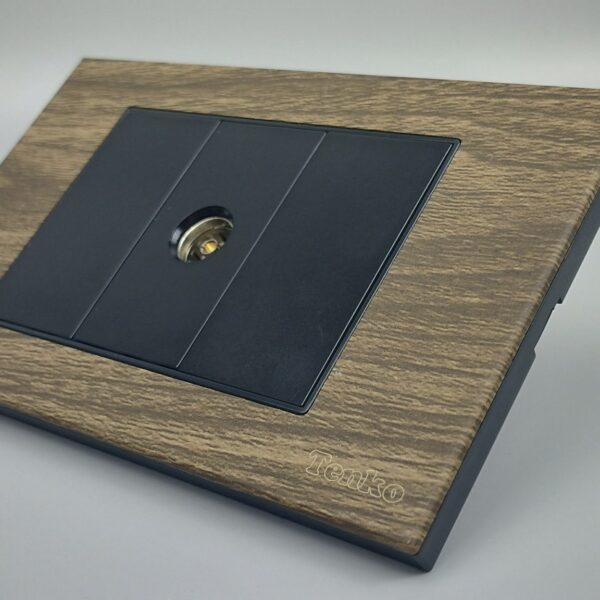 Ổ cắm truyền hình cáp âm tường mặt vân gỗ Tenko TK-C6A-071