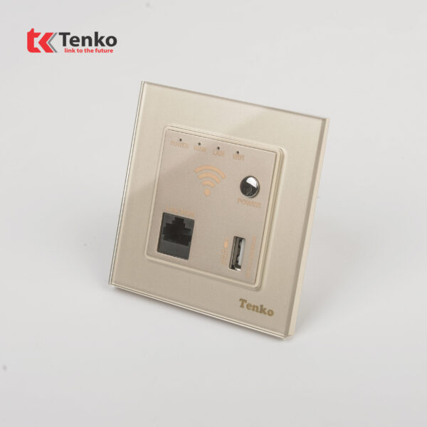 Ổ Wifi Âm Tường Mặt Kính Cường Lực Tenko TK-F71D-69 Vàng