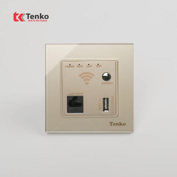 Ổ Wifi Âm Tường Mặt Kính Cường Lực Tenko TK-F71D-69 Vàng