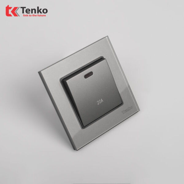 Công Tắc Công Suất Cao 20A Mặt Kính Cường Lực Tenko TK-F71D-87 Xám