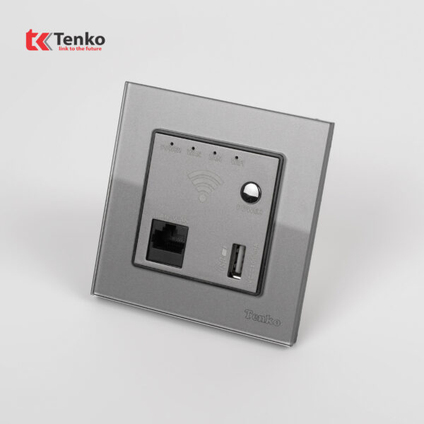 Ổ Wifi Âm Tường Mặt Kính Cường Lực Tenko TK-F71D-69 Xám