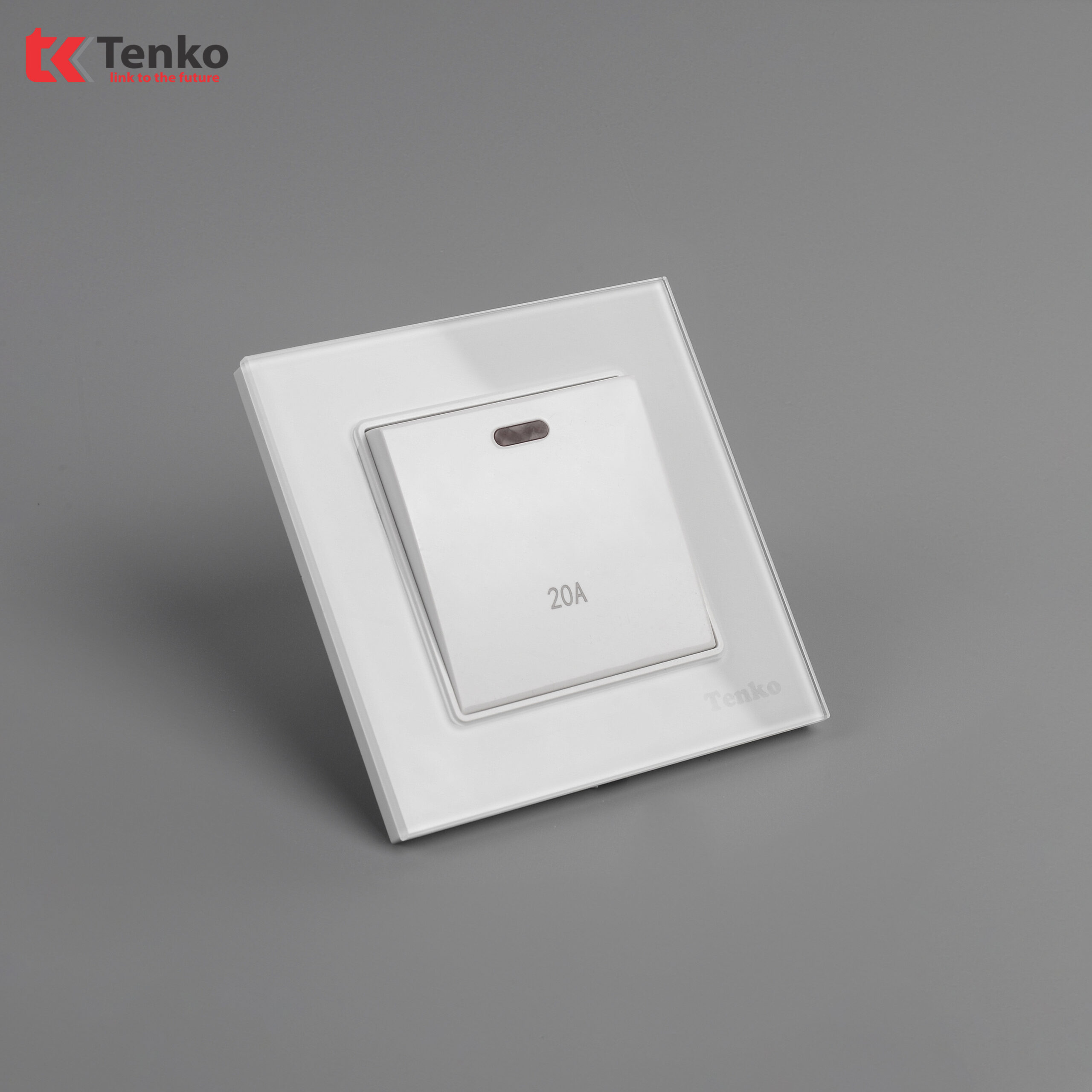Công Tắc Công Suất Cao 20A Mặt Kính Cường Lực Tenko TK-F71D-87 Trắng