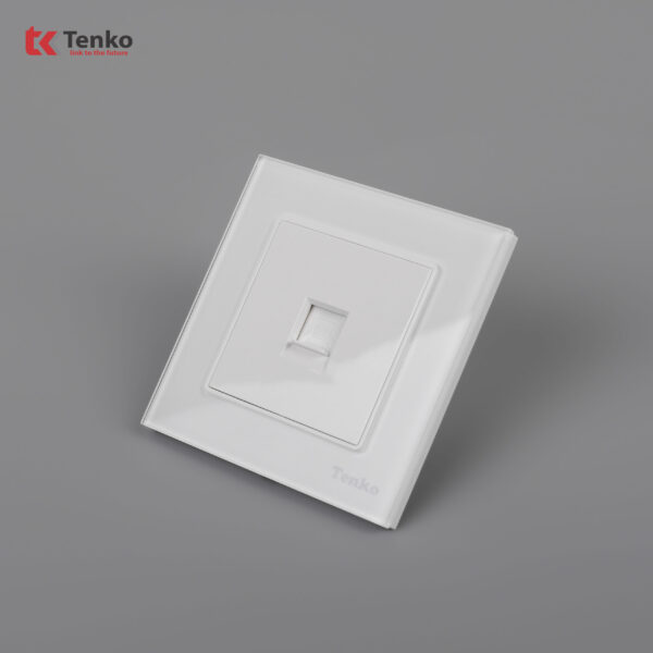 Ổ Cắm Mạng LAN Mặt Kính Cường Lực Tenko TK-F71D-50 Trắng