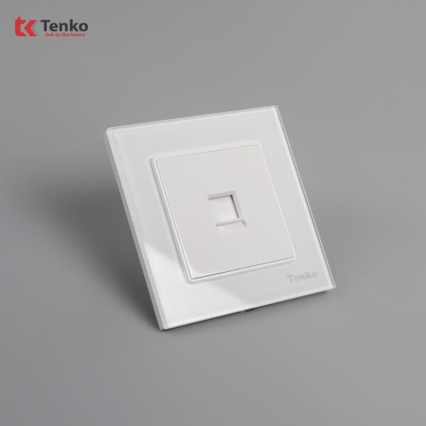 Ổ Cắm Mạng LAN Mặt Kính Cường Lực Tenko TK-F71D-50 Trắng