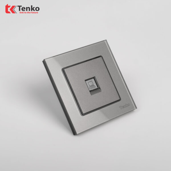 Ổ Cắm Mạng LAN Mặt Kính Cường Lực Tenko TK-F71D-50 Xám