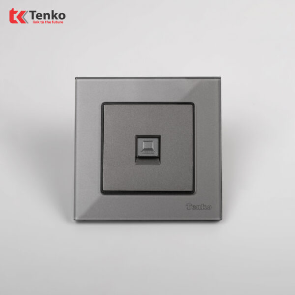 Ổ Cắm Mạng LAN Mặt Kính Cường Lực Tenko TK-F71D-50 Xám