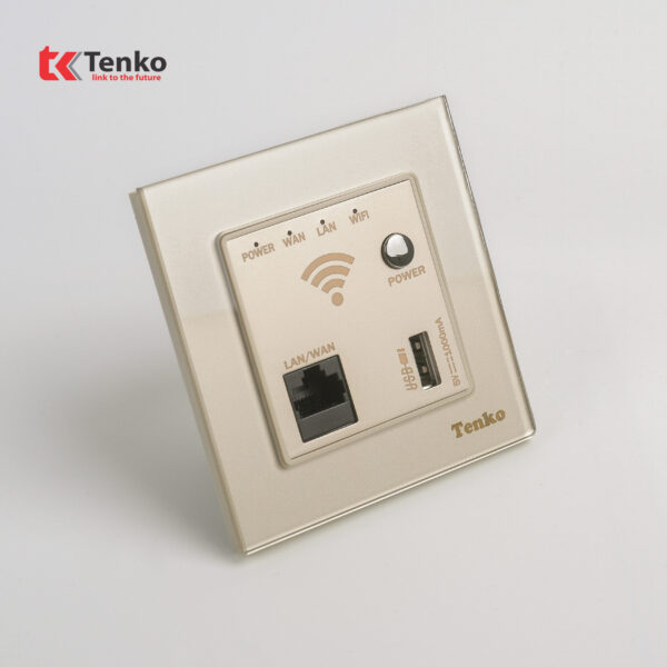 Ổ Wifi Âm Tường Mặt Kính Cường Lực Tenko TK-F71D-69 Vàng