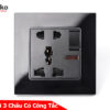 Ổ cắm đôi 3 chấu có công tắc