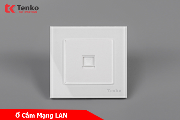 Ổ Cắm Mạng LAN Mặt Kính Cường Lực Tenko TK-F71D-50 Trắng
