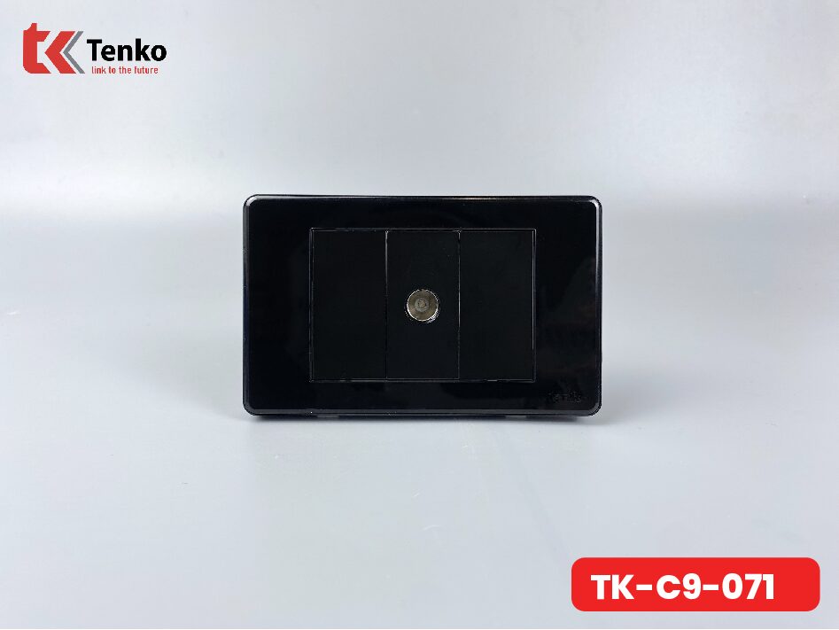 Ổ Cắm TV Cáp Đồng Trục-Truyền Hình Cáp Âm Tường Mặt Nhựa TK-C9-071 Đen