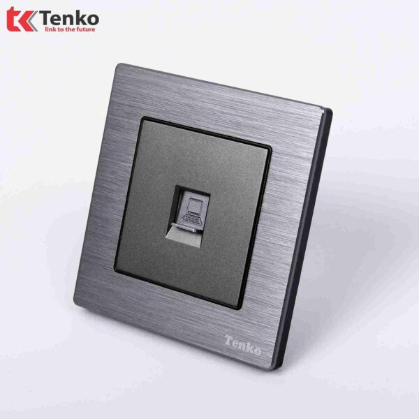 Ổ cắm mạng LAN Mặt Nhôm Phay Tenko TK-F71B-50 Xám Xước