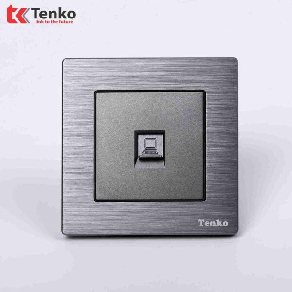 Ổ cắm mạng LAN Mặt Nhôm Phay Tenko TK-F71B-50 Xám Xước