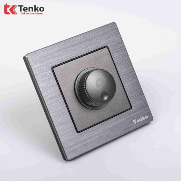 Chiết Áp Đèn 300W Mặt Nhôm Phay Tenko TK-F71B-61 Xám Xước
