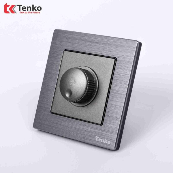 Chiết Áp Đèn 300W Mặt Nhôm Phay Tenko TK-F71B-61 Xám Xước