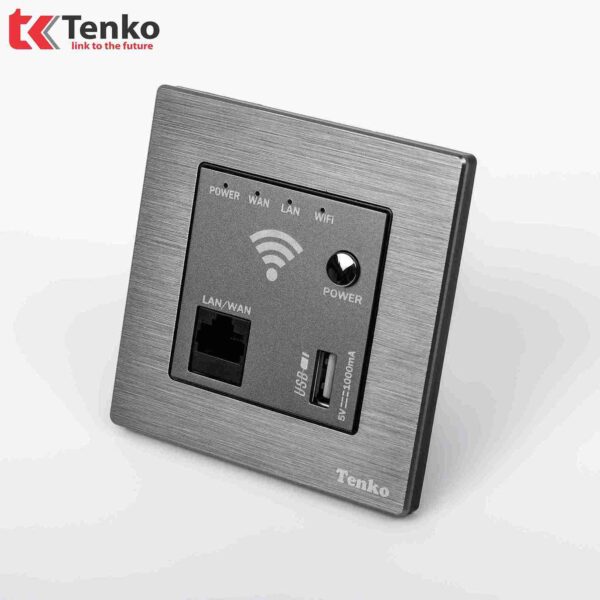 Ổ Wifi Âm Tường Mặt Nhôm Phay Tenko TK-F71B-69 Xám Xước