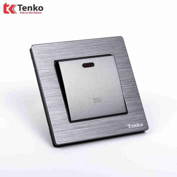 Công Tắc Công Suất Cao 20A Mặt Nhôm Phay Tenko TK-F71B-87 Xám Xước