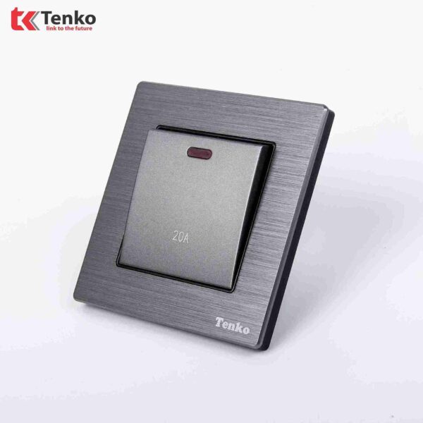 Công Tắc Công Suất Cao 20A Mặt Nhôm Phay Tenko TK-F71B-87 Xám Xước
