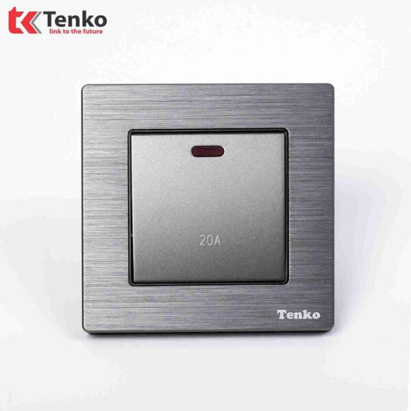 Công Tắc Công Suất Cao 20A Mặt Nhôm Phay Tenko TK-F71B-87 Xám Xước