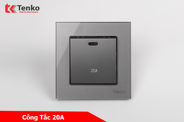 Công Tắc Công Suất Cao 20A Mặt Kính Cường Lực Tenko TK-F71D-87 Xám