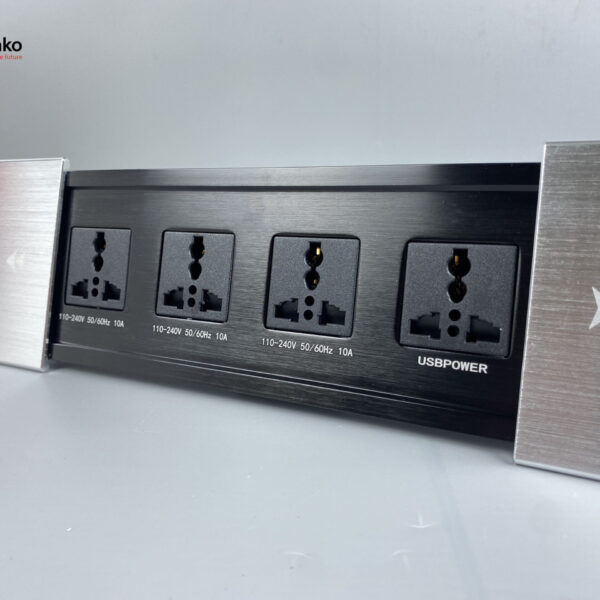 Hộp ổ điện âm bàn Tenko TK-BT04 nắp trượt màu bạc cao cấp