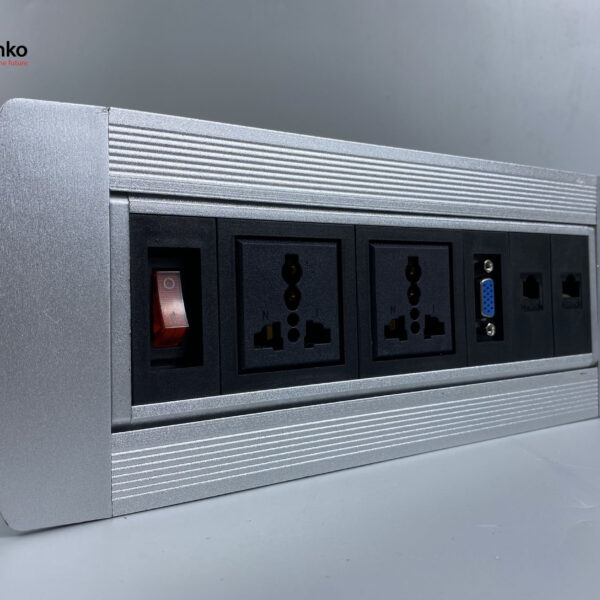 Hộp Ổ Cắm Điện Âm Bàn Tenko Xoay 180 Độ TK-HX5